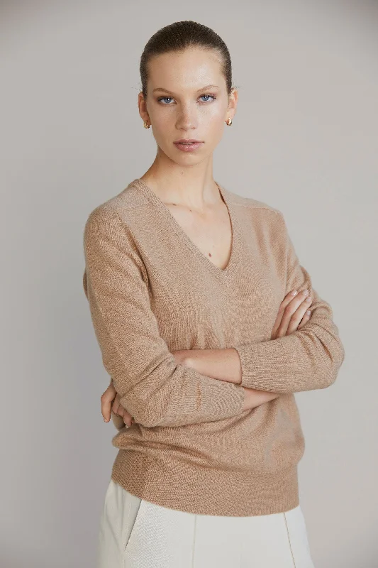 Amy Cashmere V-Neck - Crumble