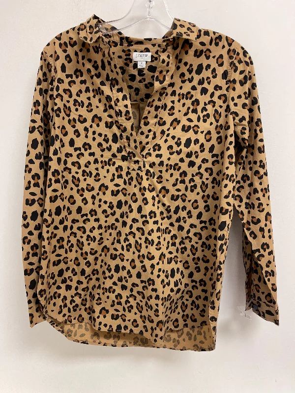 Animal Print Blouse Long Sleeve J. Crew, Size S