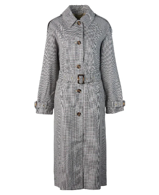 Barbour Women's Marie Check Showerproof Trench Coat