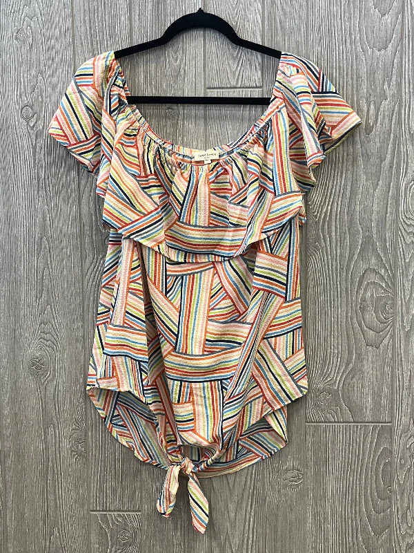 Blouse Short Sleeve By Clothes Mentor In Multi-colored, Size: M