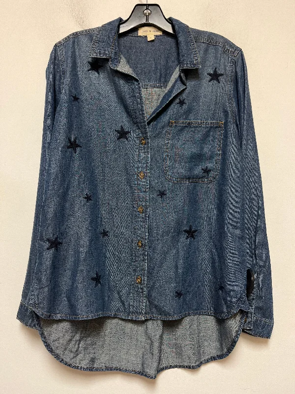 Blue Denim Top Long Sleeve Cloth & Stone, Size S