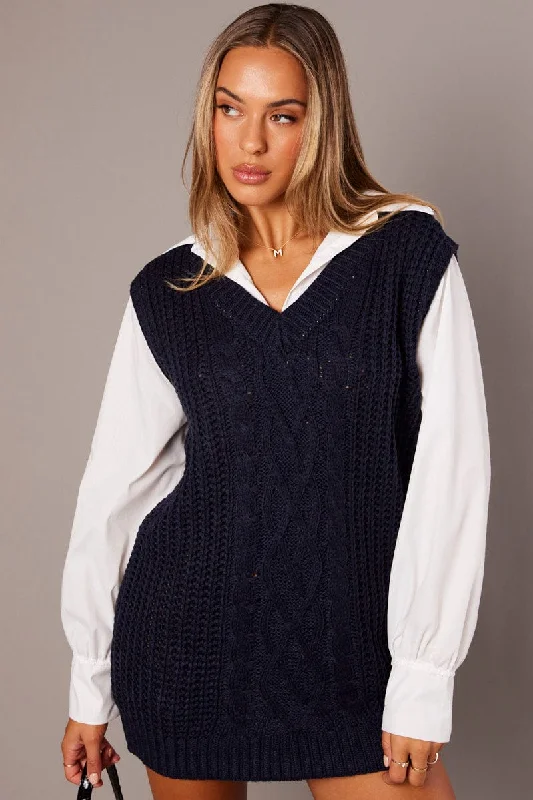 Blue Knit Top Jumper