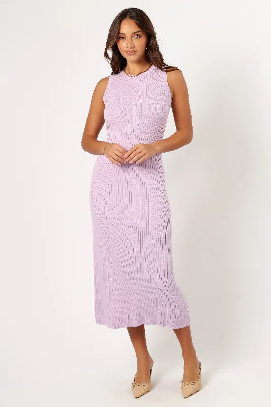 Brit Knit Maxi Dress - Lilac