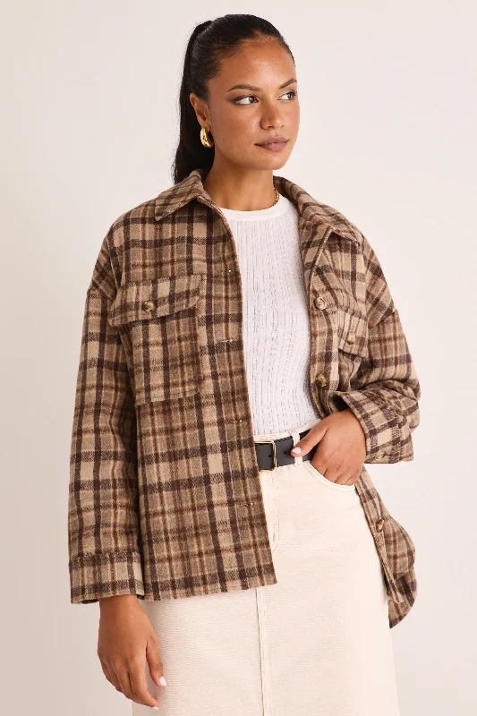 Brooklyn Brown Check Oversized Shacket