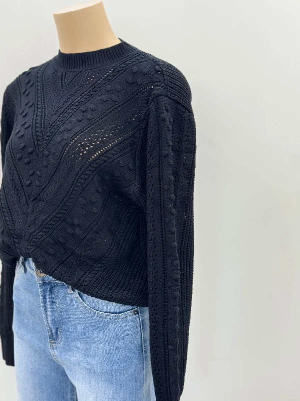 Bubble Knit Jumper  - Black