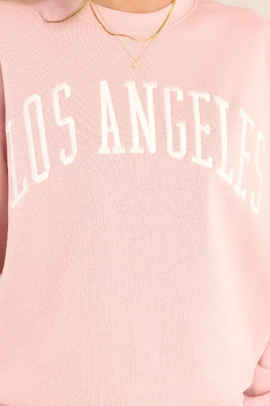 City Of Angels Light Pink Embroidered Sweatshirt