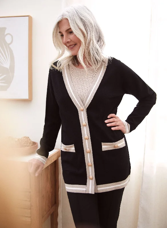 Contrast Detail Cardigan