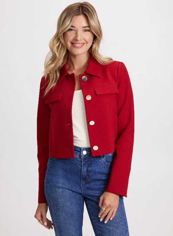 Cropped Button Down Jacket