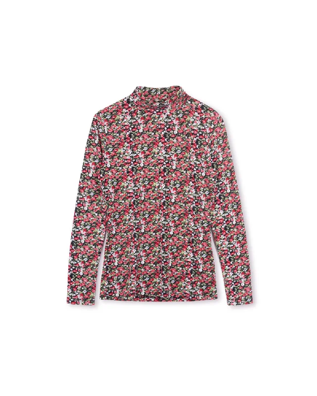 Daisy Printed Fitted Turtleneck