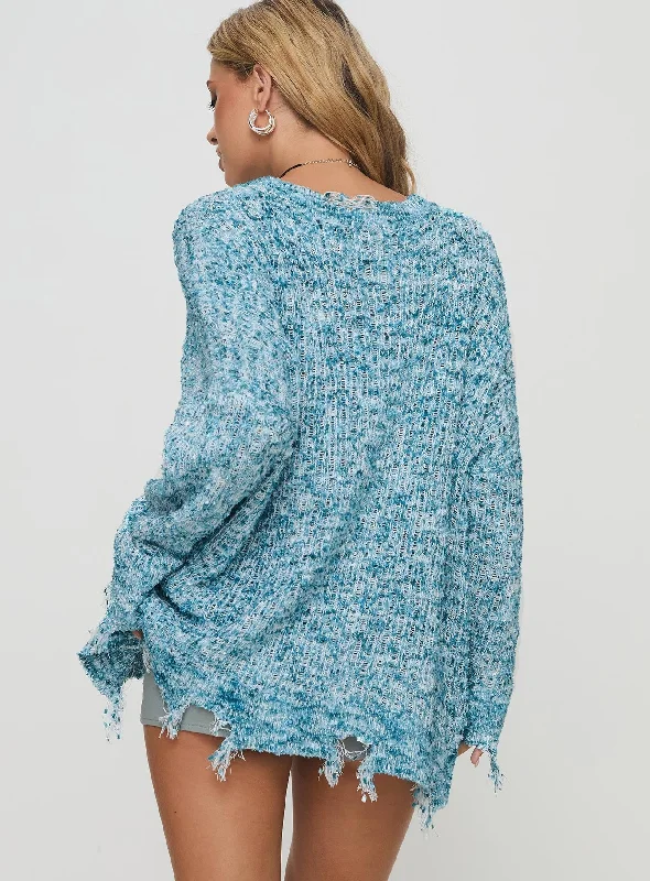 Dimond Knit Sweater Blue