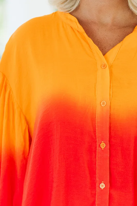 Fate: All Along Orange Ombre Blouse