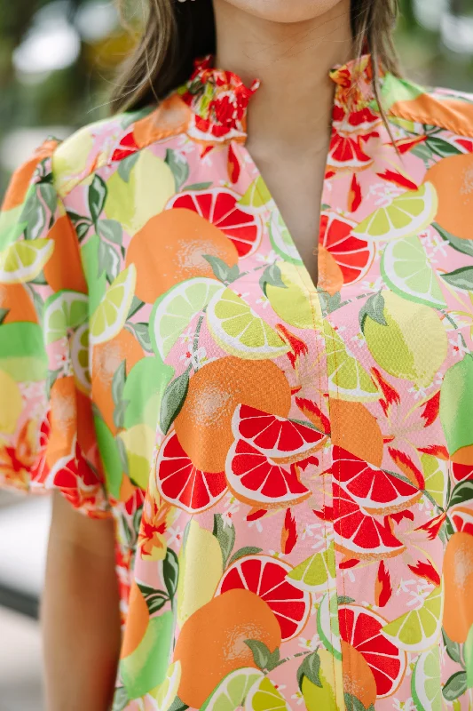 Find You Well Orange Floral Blouse