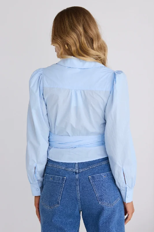 Flair Powder Blue Wrap Shirt