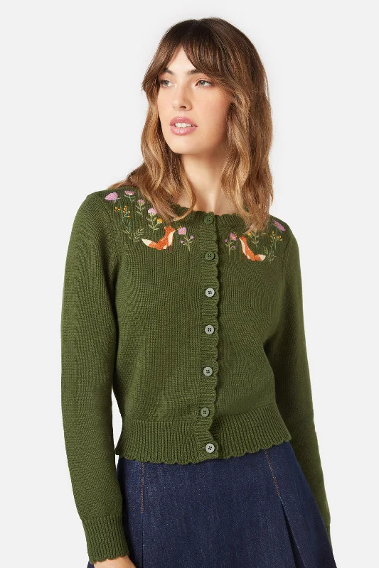 Fox Embroidered Cardi