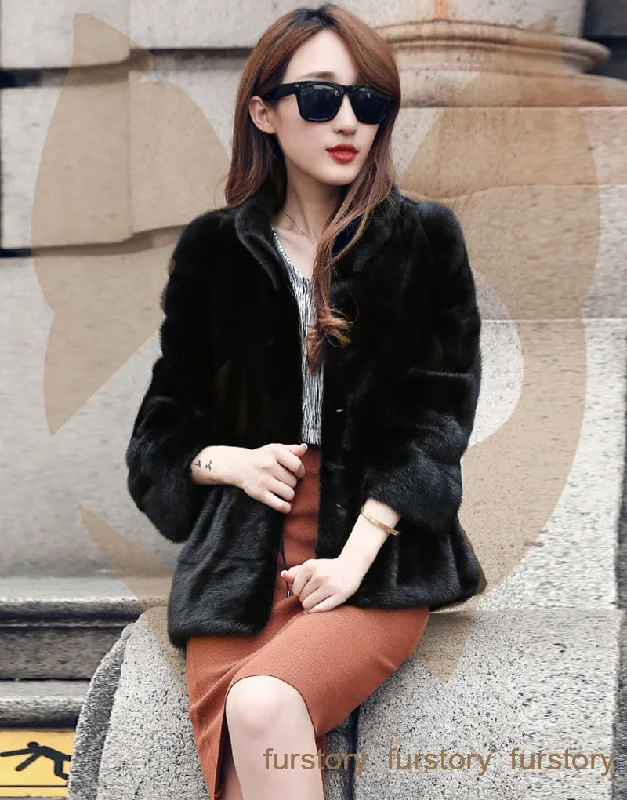 Women's Coats Real Mink Fur Outerwear Winter jacket Women Jacke Fur Story FS16058