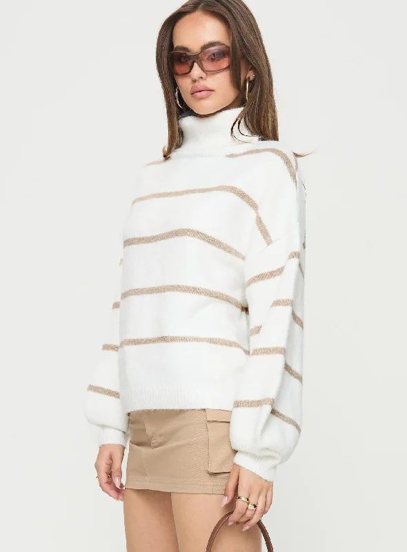 Guzman Stripe Sweater White/ Beige