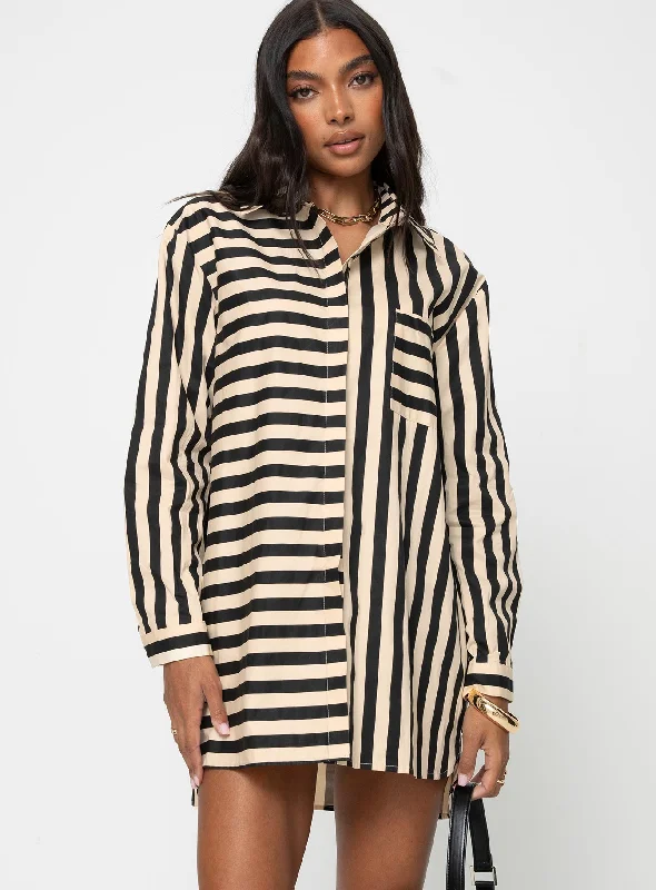 Hancer Shirt Dress Black / Cream