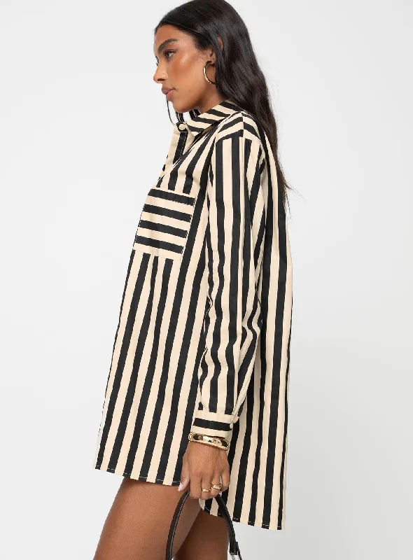 Hancer Shirt Dress Black / Cream