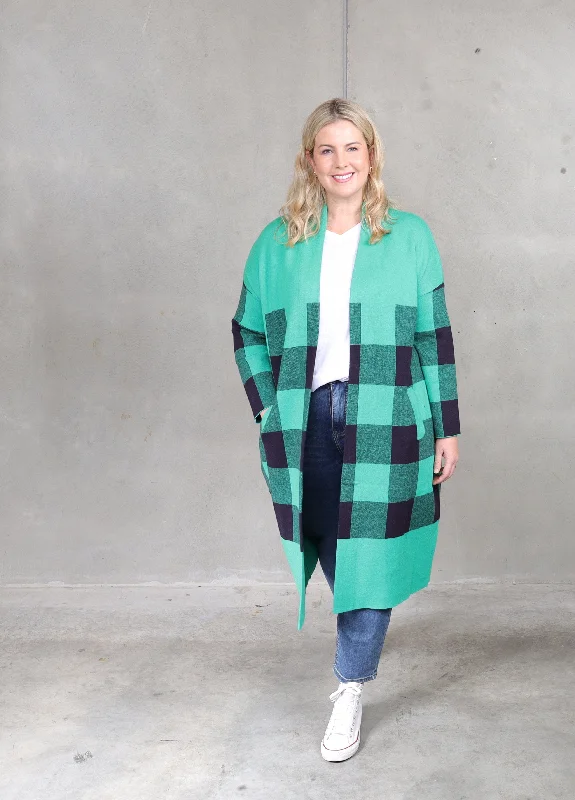 Haven Harris Cardigan - Evergreen Check