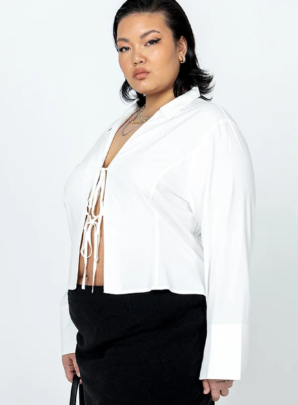 Lida Long Sleeve Top White Curve