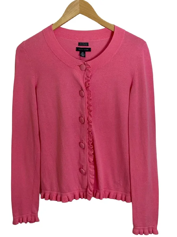 Light Summer Pink Ruffle Cardigan