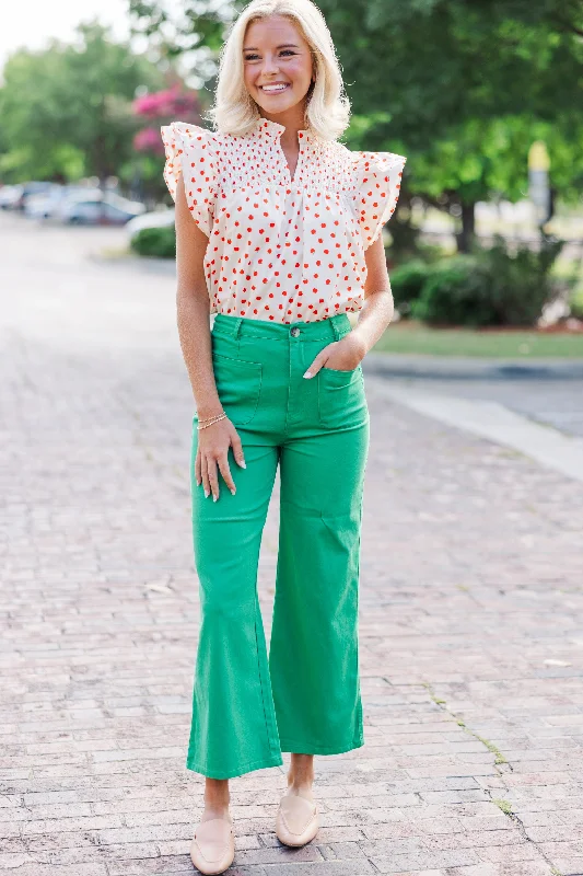 Live Out Loud White Apple Print Blouse