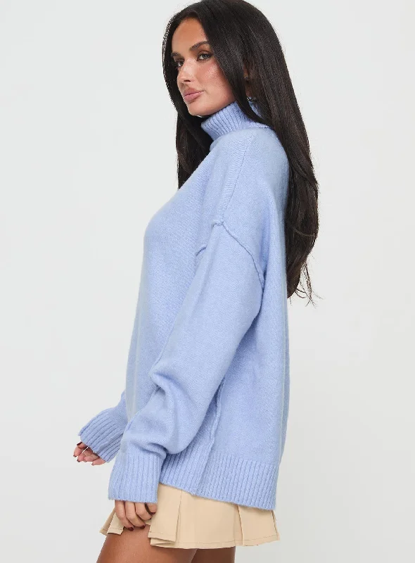 Luminescent Turtleneck Sweater Blue