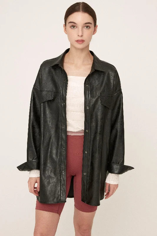 Mia Pleather Oversized Jacket