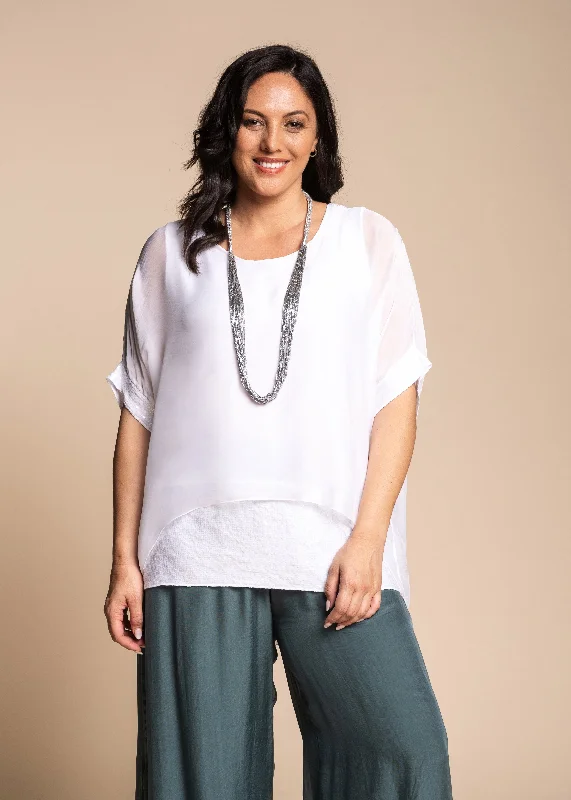 Mimi Silk Top in White