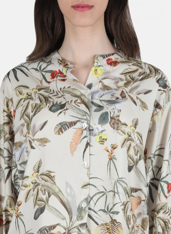 Women Cream Printed Top