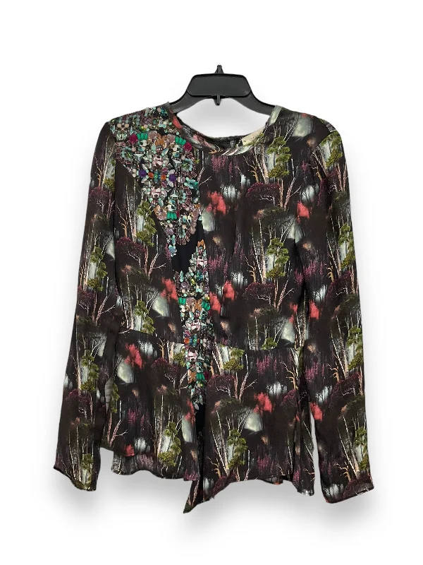 Multi-colored Blouse Long Sleeve Nicole Miller, Size S