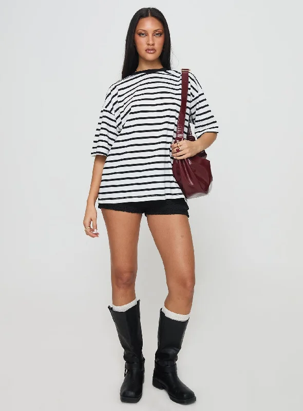 Nersa Oversized Tee Black/white Stripe