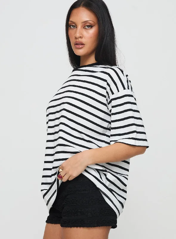 Nersa Oversized Tee Black/white Stripe