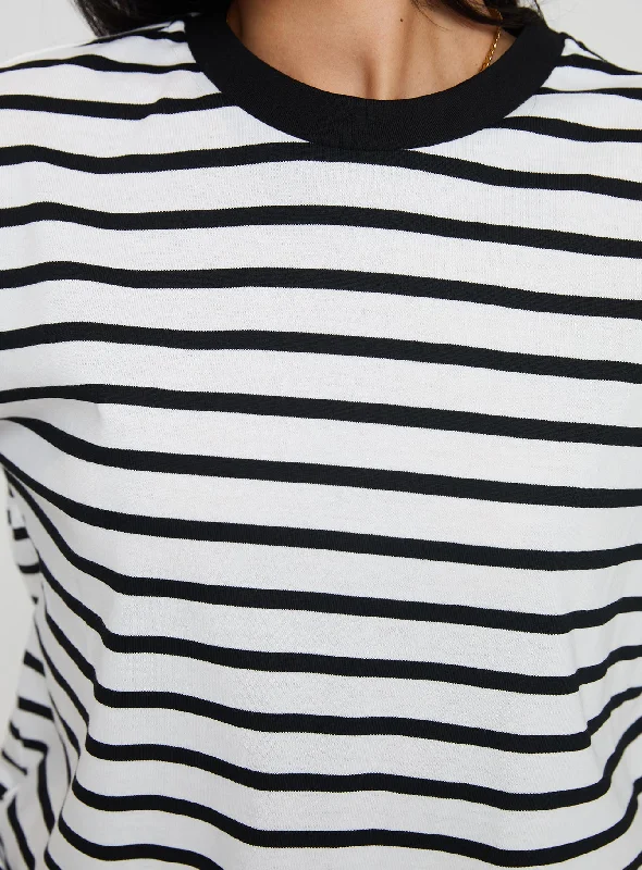 Nersa Oversized Tee Black/white Stripe