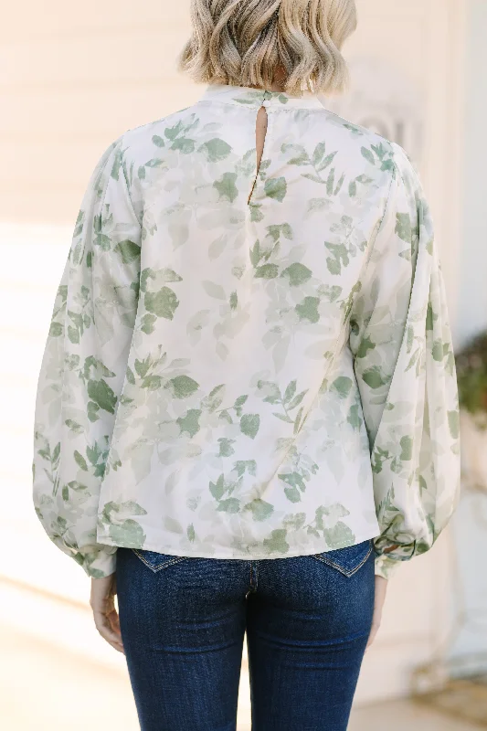 On My Mind Green Floral Blouse