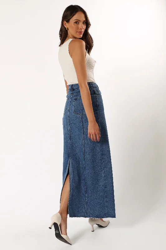 Peggie Denim Midi Skirt - Blue