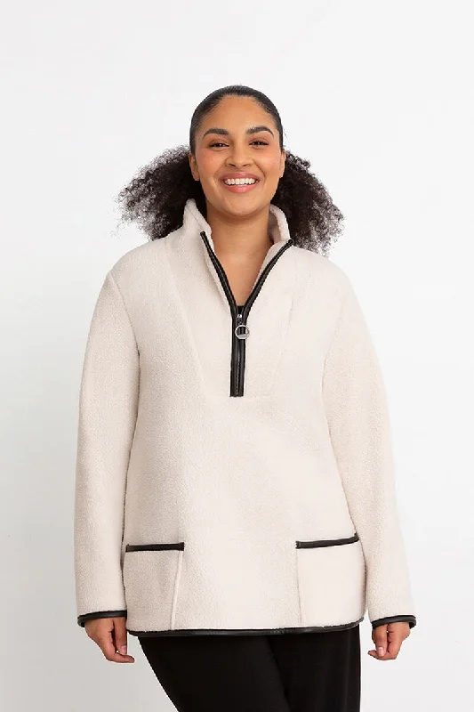 Polar Fleece Quarter Zip Jacket | Oatmeal