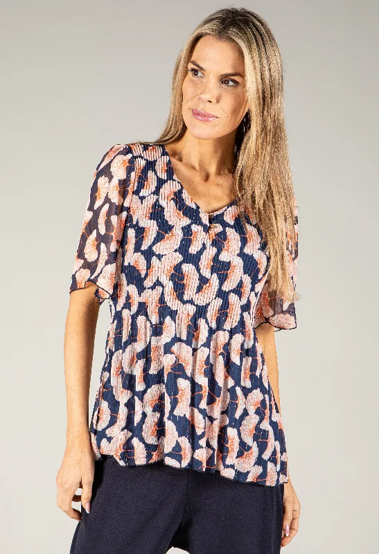 Printed Pleated Blouse