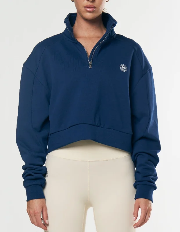 Racquet Club Quarter Zip crew - Navy