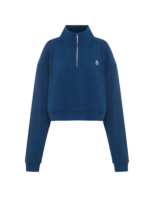 Racquet Club Quarter Zip crew - Navy