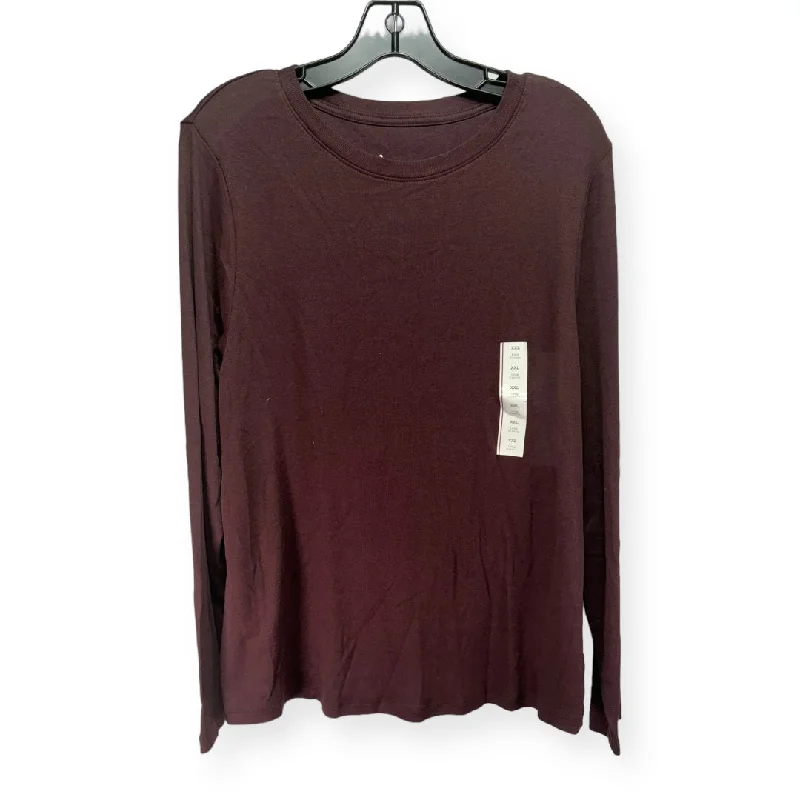 Ribbed Bronze Top Long Sleeve Basic A New Day, Size Xxl