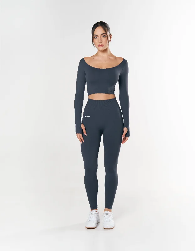 Seamless Scoop Long Sleeve - Blueberry