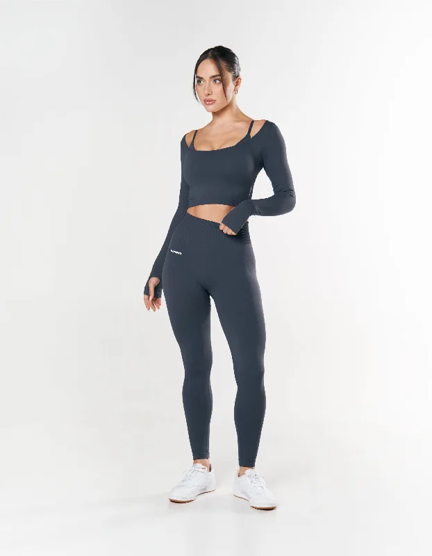 Seamless Scoop Long Sleeve - Blueberry