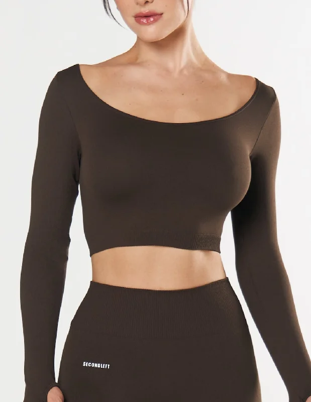 Seamless Scoop Long Sleeve - Espresso