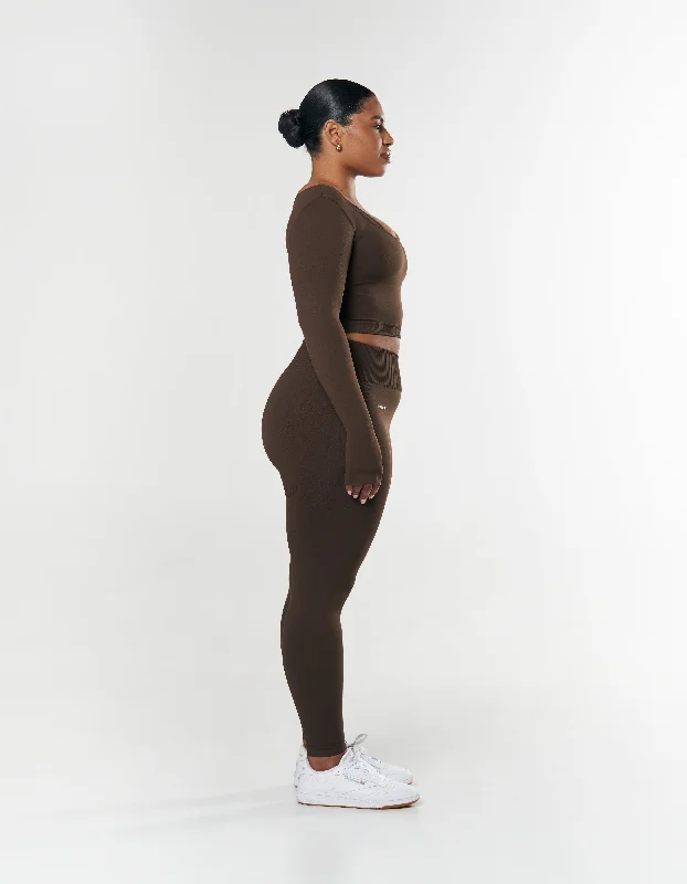 Seamless Scoop Long Sleeve - Espresso