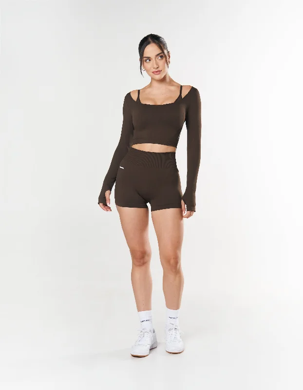 Seamless Scoop Long Sleeve - Espresso