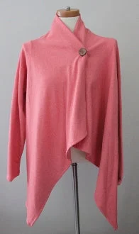 Soft Autumn Coral Apple Wrap Cardigan