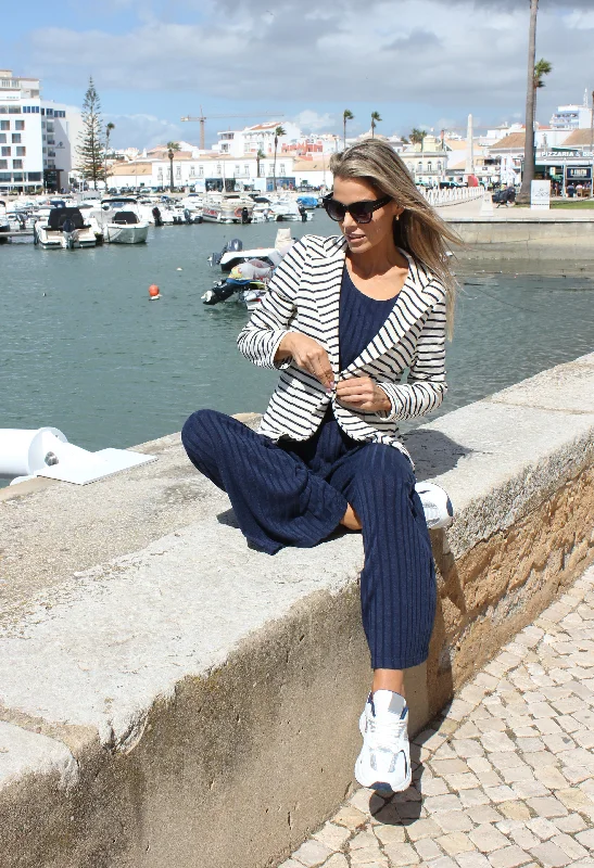 Striped Cotton Blazer