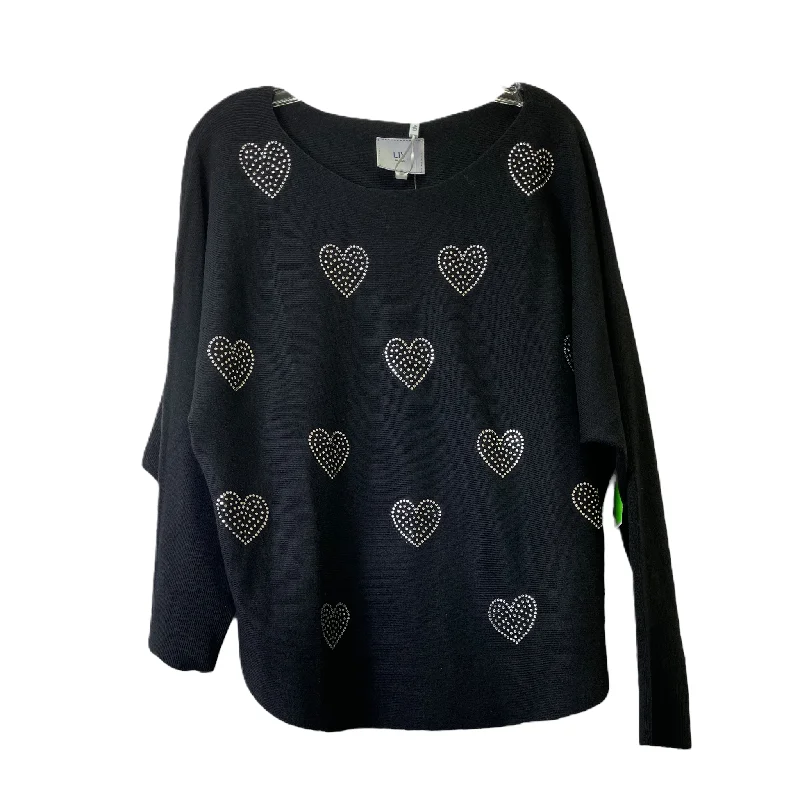 Sweater By LIV MILANO In Black & Silver, Size: L