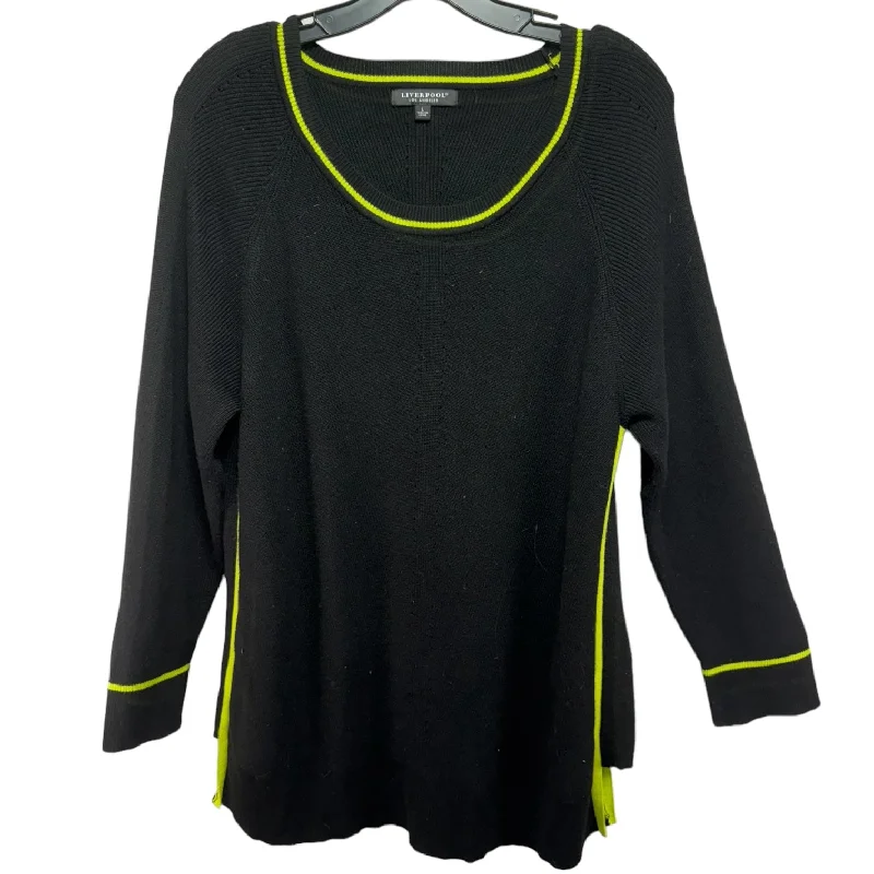 Lime Trim Sweater By Liverpool In Black, Size: L